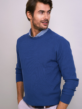 Load image into Gallery viewer, VEDONEIRE&lt;BR&gt;
Men&#39;s Textured Crew Neck Jumper&lt;BR&gt;
Elemental Blue, Tranquil Blue, Nephrite&lt;BR&gt;
