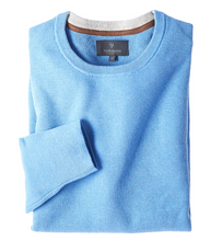 Load image into Gallery viewer, VEDONEIRE&lt;BR&gt;
Men&#39;s Textured Crew Neck Jumper&lt;BR&gt;
Elemental Blue, Tranquil Blue, Nephrite&lt;BR&gt;
