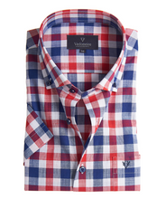 Load image into Gallery viewer, VEDONEIRE&lt;BR&gt;
Short Sleeve Linen Shirt&lt;BR&gt;
Check Multi, Stripe&lt;BR&gt;
