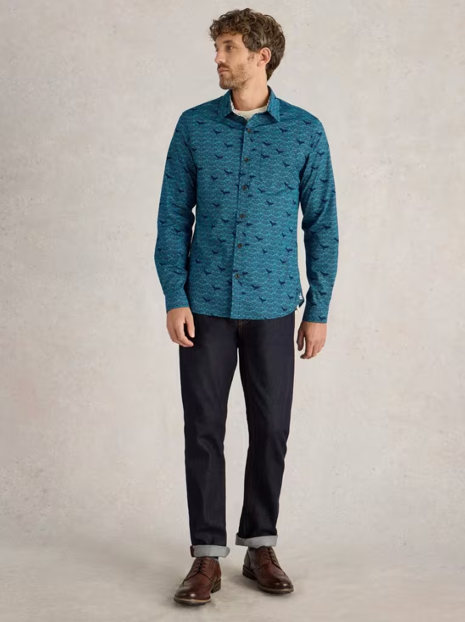 WHITE STUFF<BR>
Waves Shirt<BR>
Blue Print<BR>