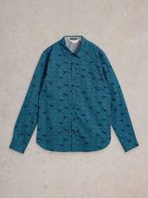 Load image into Gallery viewer, WHITE STUFF&lt;BR&gt;
Waves Shirt&lt;BR&gt;
Blue Print&lt;BR&gt;
