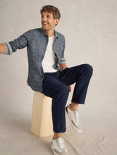 Load image into Gallery viewer, WHITE STUFF&lt;BR&gt;
Bike Tires Shirt&lt;BR&gt;
Printed Navy&lt;BR&gt;

