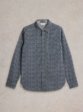 Load image into Gallery viewer, WHITE STUFF&lt;BR&gt;
Bike Tires Shirt&lt;BR&gt;
Printed Navy&lt;BR&gt;
