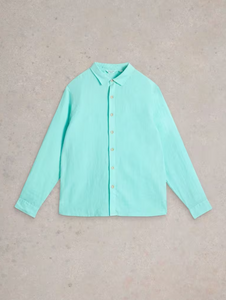 WHITE STUFF<BR>
Keswicl Line Shirt<BR>
Bright Blue/ Chambray Blue<BR>