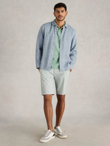 WHITE STUFF<BR>
Keswicl Line Shirt<BR>
Bright Blue/ Chambray Blue<BR>