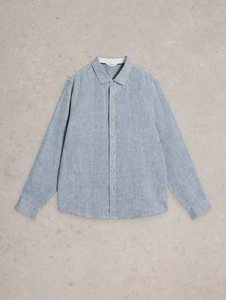 WHITE STUFF<BR>
Keswicl Line Shirt<BR>
Bright Blue/ Chambray Blue<BR>