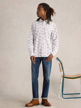 Load image into Gallery viewer, WHITE STUFF&lt;BR&gt;
Fish Print Shirt&lt;BR&gt;
White, Navy&lt;BR&gt;
