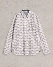Load image into Gallery viewer, WHITE STUFF&lt;BR&gt;
Fish Print Shirt&lt;BR&gt;
White, Navy&lt;BR&gt;
