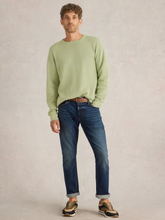 Load image into Gallery viewer, WHITE STUFF&lt;BR&gt;
Attadale Crew Neck Jumper&lt;BR&gt;
Light Green, Dark Navy&lt;BR&gt;
