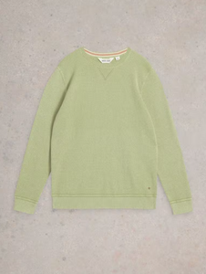 WHITE STUFF<BR>
Attadale Crew Neck Jumper<BR>
Light Green, Dark Navy<BR>