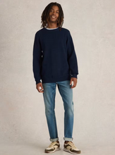 Load image into Gallery viewer, WHITE STUFF&lt;BR&gt;
Attadale Crew Neck Jumper&lt;BR&gt;
Light Green, Dark Navy&lt;BR&gt;
