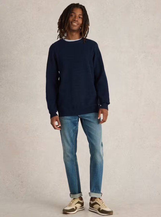 WHITE STUFF<BR>
Attadale Crew Neck Jumper<BR>
Light Green, Dark Navy<BR>