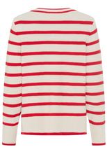 Load image into Gallery viewer, OLSEN&lt;BR&gt;
Striped Knit Sweater&lt;BR&gt;
Red, White&lt;BR&gt;
