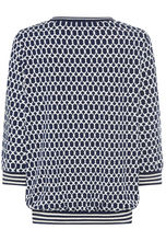 Load image into Gallery viewer, OLSEN&lt;BR&gt;
Keyhoe Print T Shirt&lt;BR&gt;
Navy/White&lt;BR&gt;

