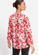 Load image into Gallery viewer, OLSEN&lt;BR&gt;
Floral Camo Tunic Blouse&lt;BR&gt;
Coral&lt;BR&gt;
