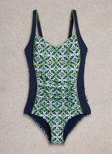 Load image into Gallery viewer, WHITE STUFF&lt;BR&gt;
Splash Control SwimSuit&lt;BR&gt;
Navy Multi/Print&lt;BR&gt;
