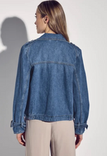 Load image into Gallery viewer, STREET ONE&lt;BR&gt;
Denim Trench Jacket&lt;BR&gt;
Blue&lt;BR&gt;
