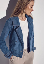 Load image into Gallery viewer, STREET ONE&lt;BR&gt;
Denim Trench Jacket&lt;BR&gt;
Blue&lt;BR&gt;
