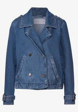 Load image into Gallery viewer, STREET ONE&lt;BR&gt;
Denim Trench Jacket&lt;BR&gt;
Blue&lt;BR&gt;
