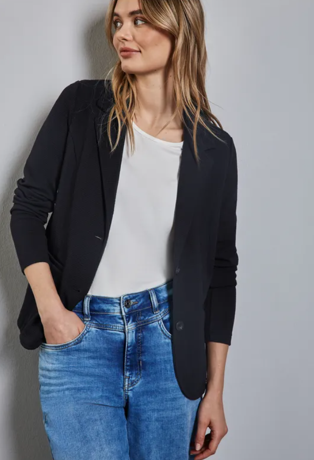 STREET ONE<BR>
Jersey Blazer<BR>
Navy<BR>