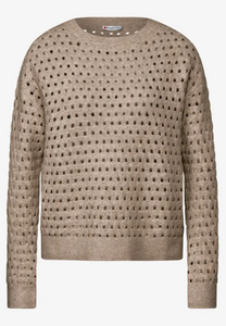 STREET ONE<BR>
Structured Knit Jumper<BR>
Sand<BR>