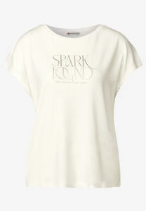 STREET ONE<BR>
Print T shirt<BR>
Cream<BR>