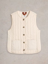 Load image into Gallery viewer, WHITE STUFF&lt;BR&gt;
Emma Quilted Gilet&lt;BR&gt;
White&lt;BR&gt;
