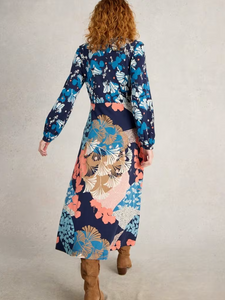 WHITE STUFF<BR>
Megan Jersey Dress<BR>
Navy<BR>