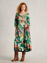Load image into Gallery viewer, WHITE STUFF&lt;BR&gt;
Lucy Midi Dress&lt;BR&gt;
Green&lt;BR&gt;
