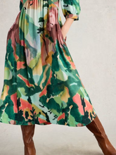 Load image into Gallery viewer, WHITE STUFF&lt;BR&gt;
Lucy Midi Dress&lt;BR&gt;
Green&lt;BR&gt;
