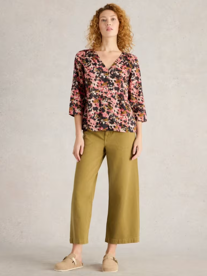 WHITE STUFF<BR>
Rae Organic Top<BR>
Pink<BR>