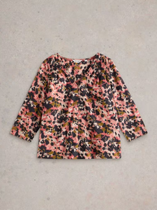 WHITE STUFF<BR>
Rae Organic Top<BR>
Pink<BR>