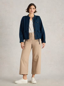 WHITE STUFF<BR>
Denim Utility Jacket<BR>
Navy<BR>