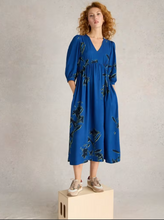 Load image into Gallery viewer, WHITE STUFF&lt;BR&gt;
Lucy Midi Dress&lt;BR&gt;
Blue&lt;BR&gt;
