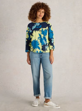 Load image into Gallery viewer, WHITE STUFF&lt;BR&gt;
Demi Dolman Tee&lt;BR&gt;
Yellow Print&lt;BR&gt;
