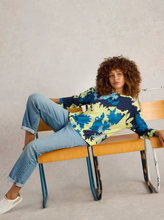 Load image into Gallery viewer, WHITE STUFF&lt;BR&gt;
Demi Dolman Tee&lt;BR&gt;
Yellow Print&lt;BR&gt;
