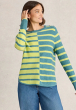 Load image into Gallery viewer, WHITE STUFF&lt;BR&gt;
Emma Jumper&lt;BR&gt;
Blue, Lime&lt;BR&gt;
