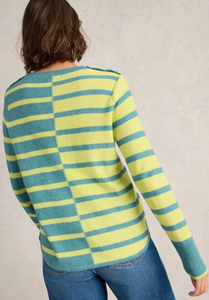 WHITE STUFF<BR>
Emma Jumper<BR>
Blue, Lime<BR>