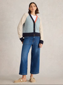 WHITE STUFF<BR>
ColourBlock Wool Jumper<BR>
Blue Multi<BR>