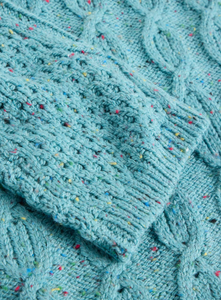 WHITE STUFF<BR>
Cable Neo Funnel Knit Jumper<BR>
Blue<BR>