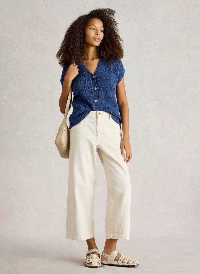 WHITE STUFF<BR>
Tessa French Knit Tank Top<BR>
Navy<BR>