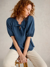 Load image into Gallery viewer, WHITE STUFF&lt;BR&gt;
Gina Tie Top&lt;BR&gt;
French Navy&lt;BR&gt;
