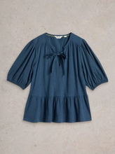 Load image into Gallery viewer, WHITE STUFF&lt;BR&gt;
Gina Tie Top&lt;BR&gt;
French Navy&lt;BR&gt;
