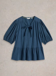 WHITE STUFF<BR>
Gina Tie Top<BR>
French Navy<BR>