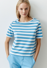 Load image into Gallery viewer, MORE AND MORE&lt;BR&gt;
Striped Shirt Top&lt;BR&gt;
Blue/White&lt;BR&gt;
