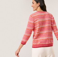 Load image into Gallery viewer, GERRY WEBER&lt;BR&gt;
Textured Jumper with Stripes&lt;BR&gt;
Red/Orange&lt;BR&gt;
