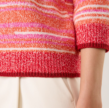 Load image into Gallery viewer, GERRY WEBER&lt;BR&gt;
Textured Jumper with Stripes&lt;BR&gt;
Red/Orange&lt;BR&gt;
