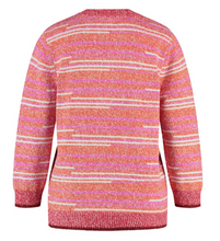 Load image into Gallery viewer, GERRY WEBER&lt;BR&gt;
Textured Jumper with Stripes&lt;BR&gt;
Red/Orange&lt;BR&gt;
