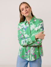 Load image into Gallery viewer, TAIFUN&lt;BR&gt;
Viscose/Linen Blouse&lt;BR&gt;
Green&lt;BR&gt;
