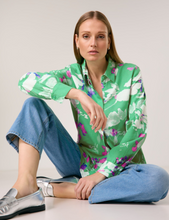 Load image into Gallery viewer, TAIFUN&lt;BR&gt;
Viscose/Linen Blouse&lt;BR&gt;
Green&lt;BR&gt;
